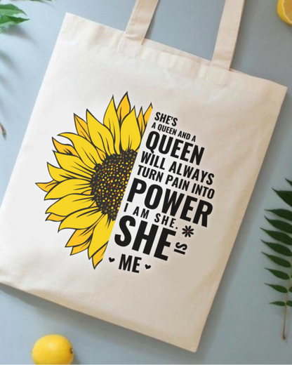 "Queen's Power" Inspirational Tote bag